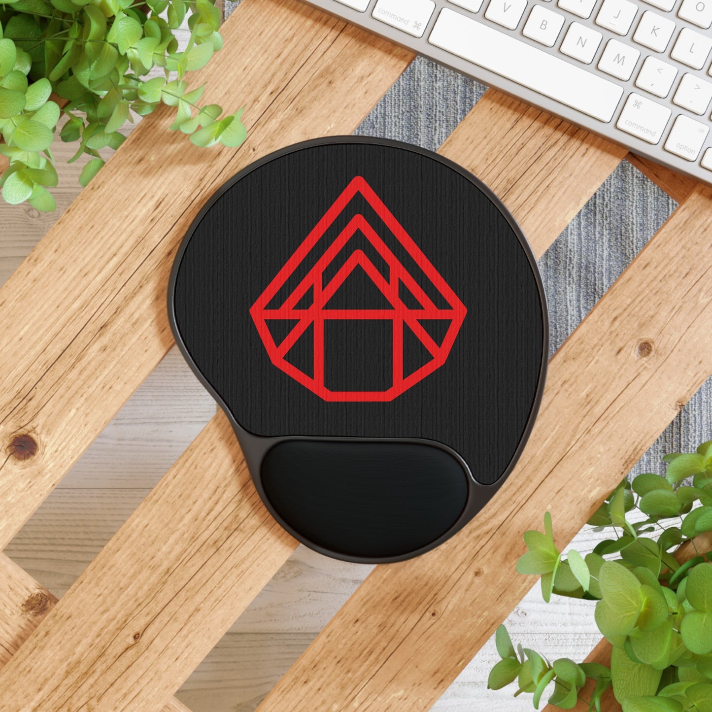 Ergonomic Mouse Pad with Wrist Rest — AstraVT Logo on Black