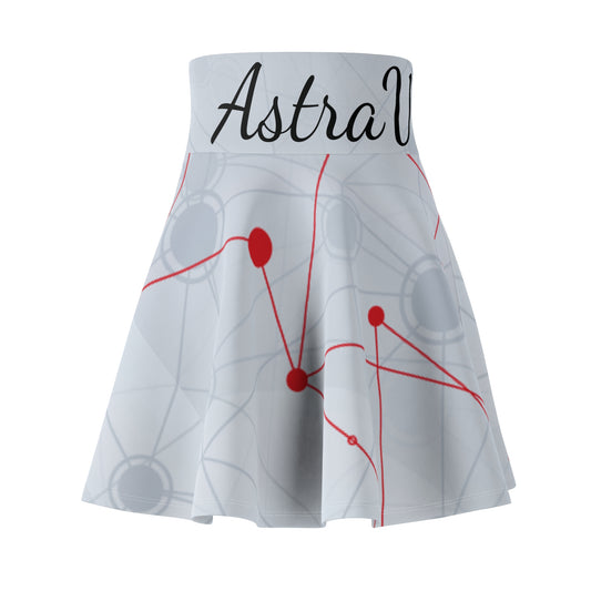 AstraNet Women's Skater Skirt — Red Constellation Graphic