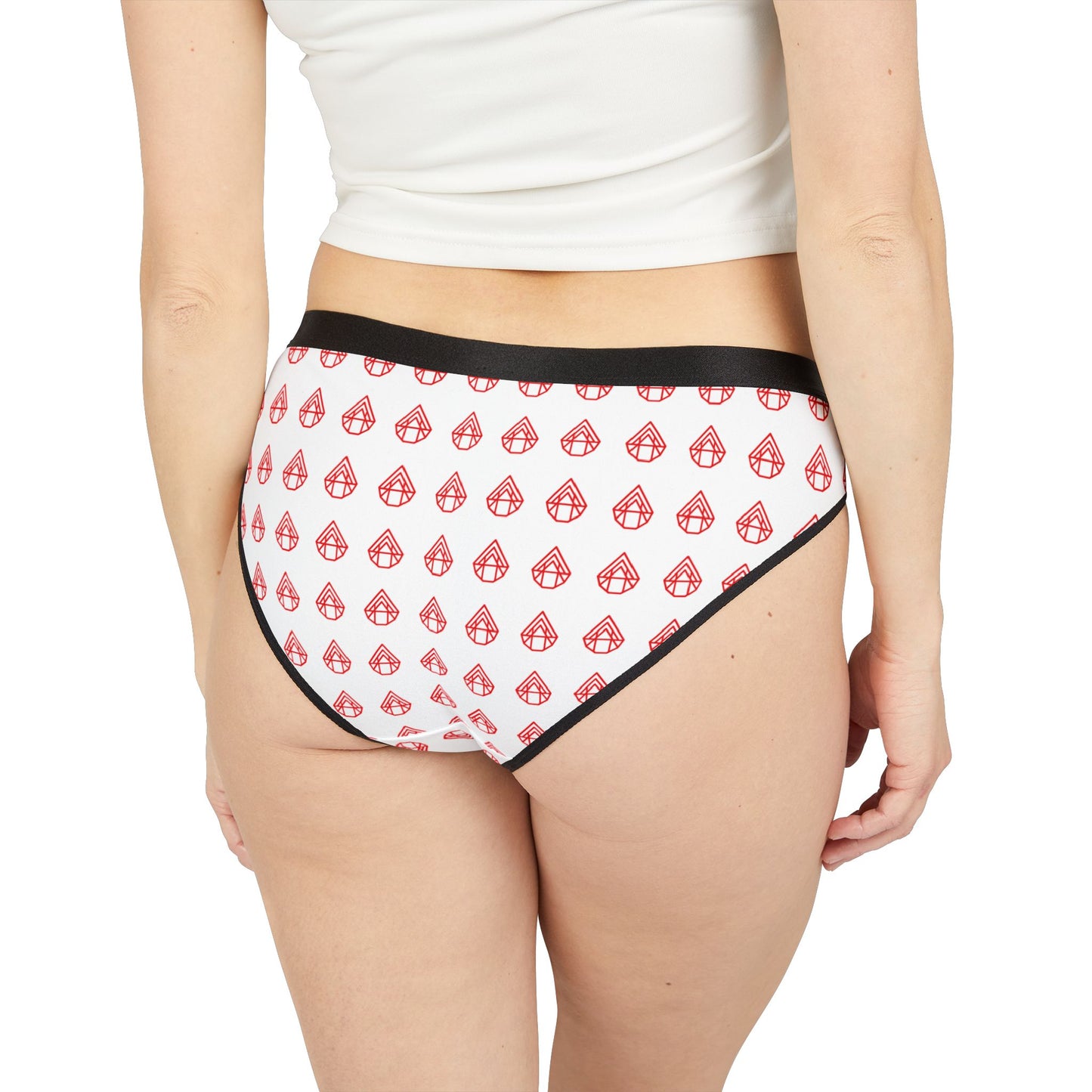 AstraVT Pattern Women's Bikini Briefs – Cute Red Teardrop Print Underwear