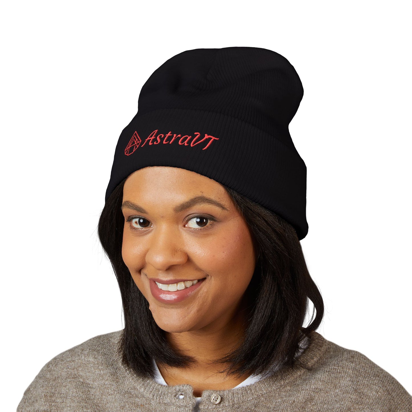 Embroidered AstraVT Cuffed Beanie — Cozy Winter Hat with AstraVT Logo