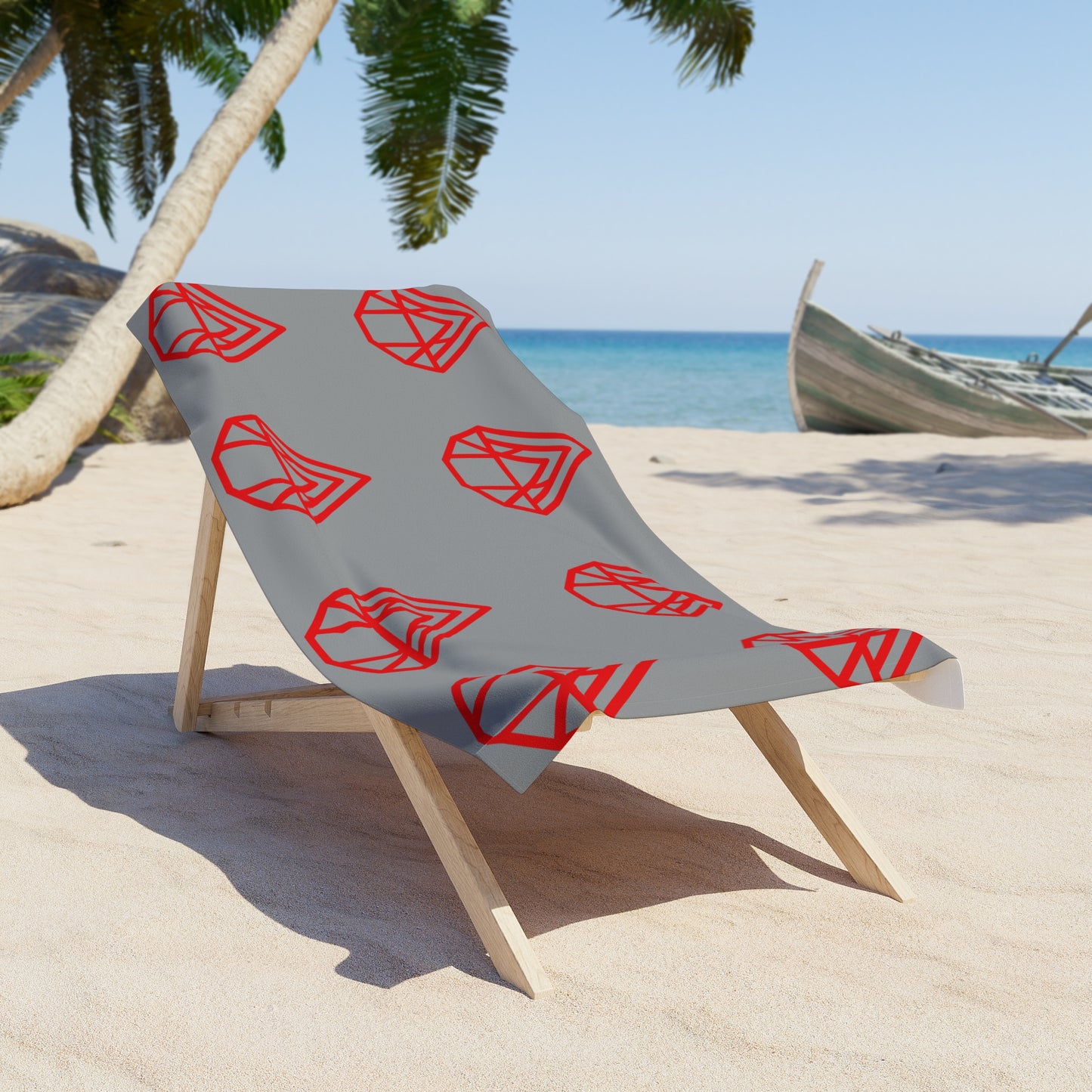 Gray Beach Towel with AstraVT Logo – Coastal Summer Pool & Vacation Towel