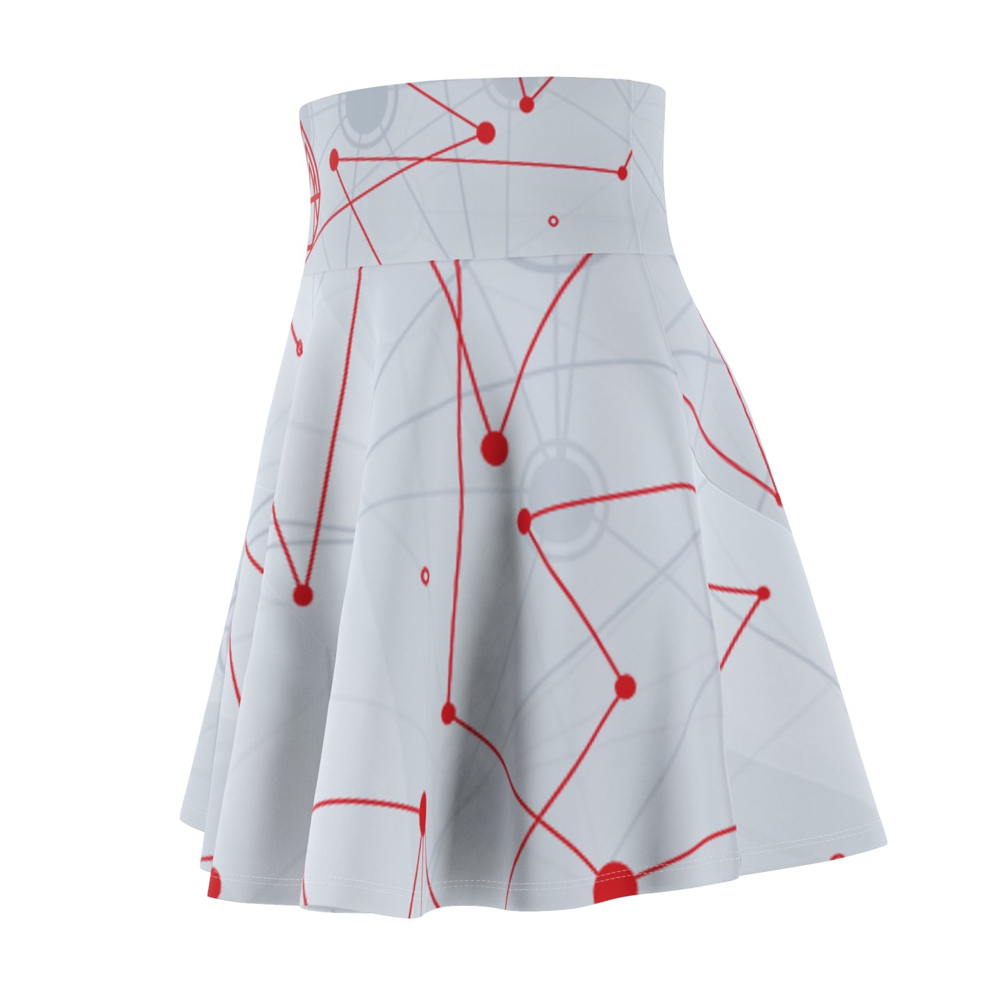 AstraNet Women's Skater Skirt — Red Constellation Graphic