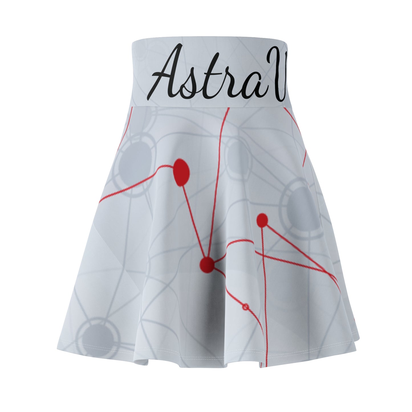 AstraNet Women's Skater Skirt — Red Constellation Graphic