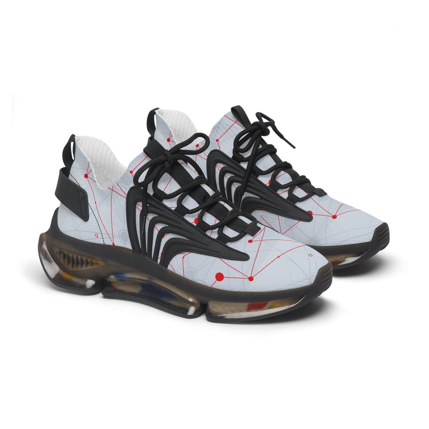 Unisex Mesh Sneakers — Light weight Running Shoes with Abstract Network Print