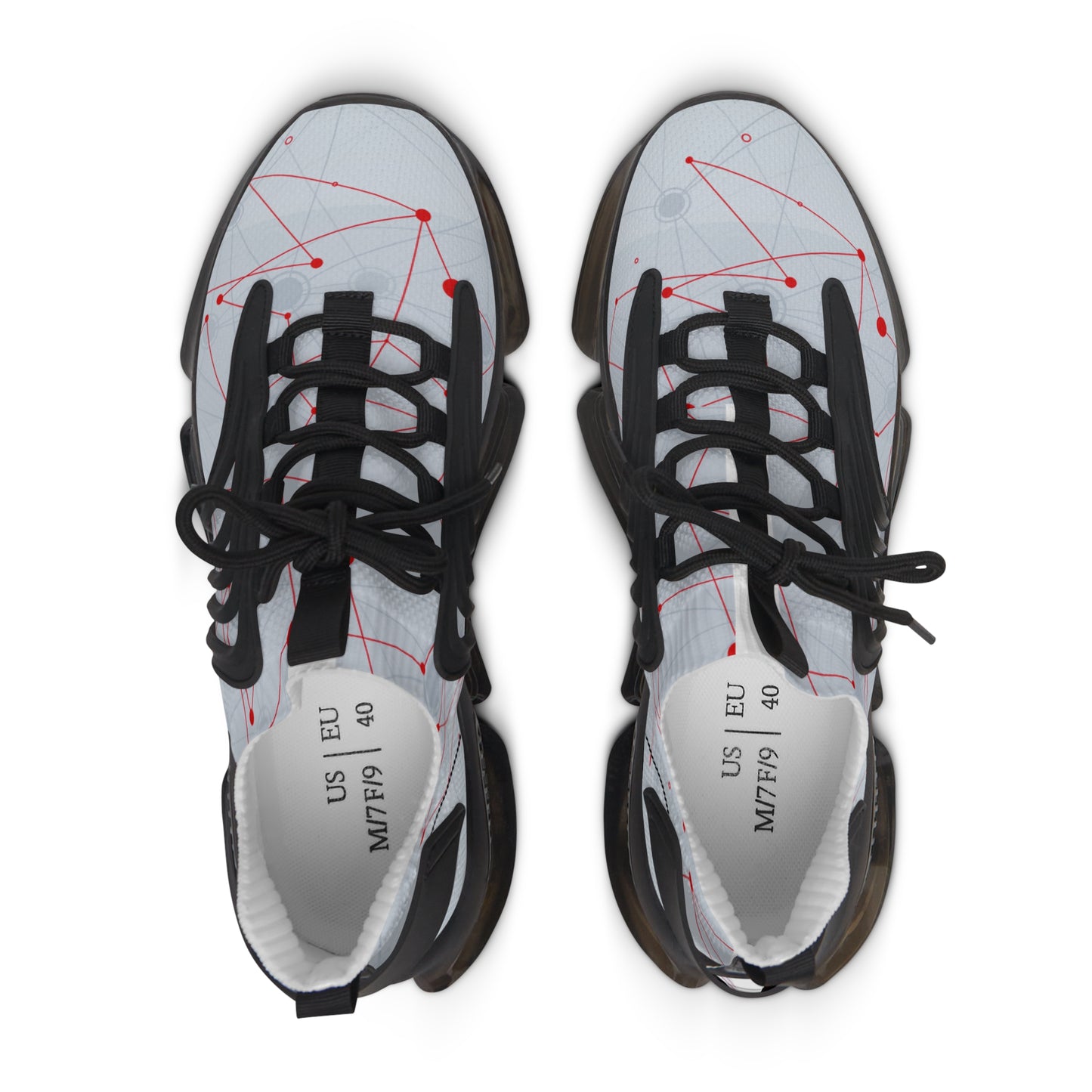 Unisex Mesh Sneakers — Light weight Running Shoes with Abstract Network Print
