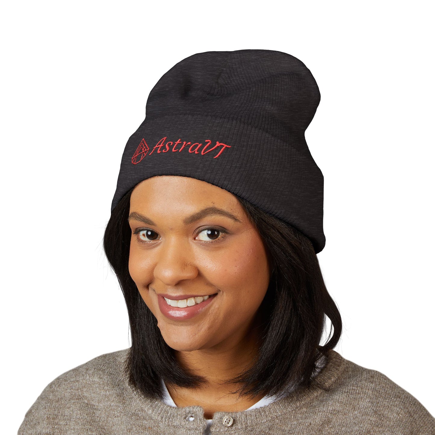 Embroidered AstraVT Cuffed Beanie — Cozy Winter Hat with AstraVT Logo