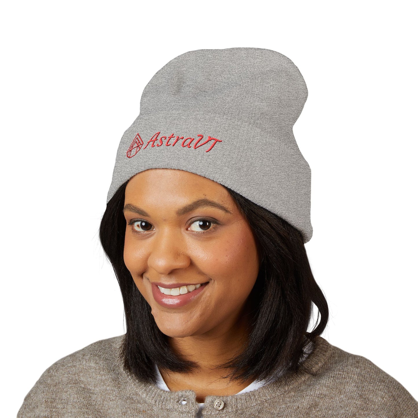 Embroidered AstraVT Cuffed Beanie — Cozy Winter Hat with AstraVT Logo