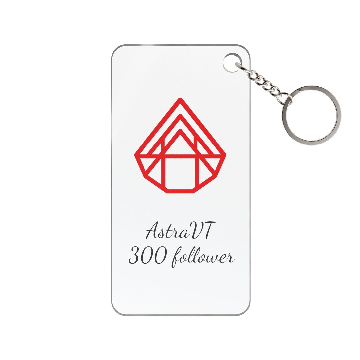 AstraVT 300 Follower Keychain Charm — Minimal Red Logo Acrylic Keyring
