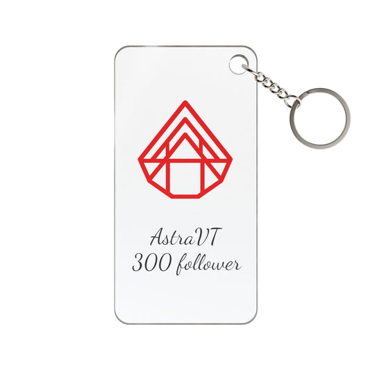 AstraVT 300 Follower Keychain Charm — Minimal Red Logo Acrylic Keyring