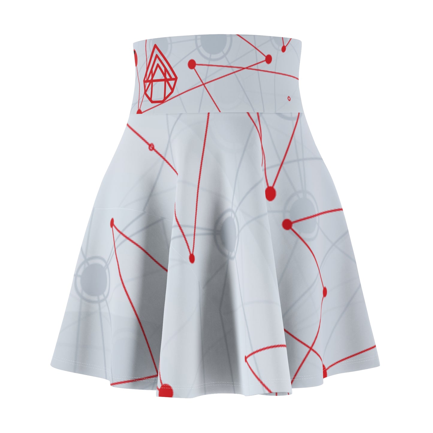 AstraNet Women's Skater Skirt — Red Constellation Graphic
