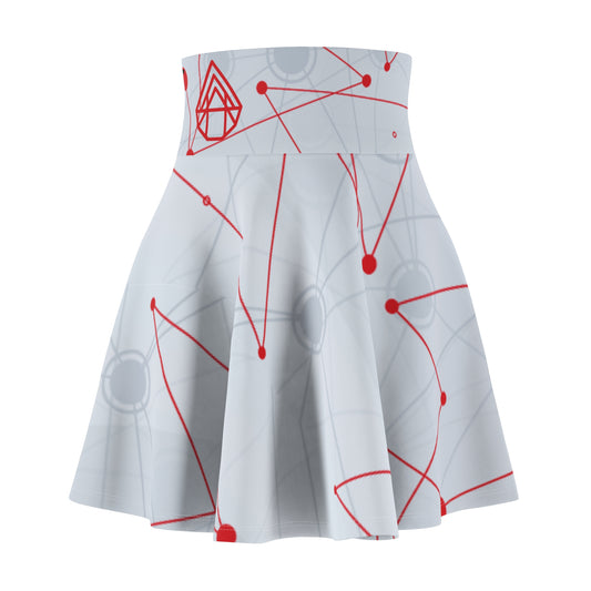 AstraNet Women's Skater Skirt — Red Constellation Graphic