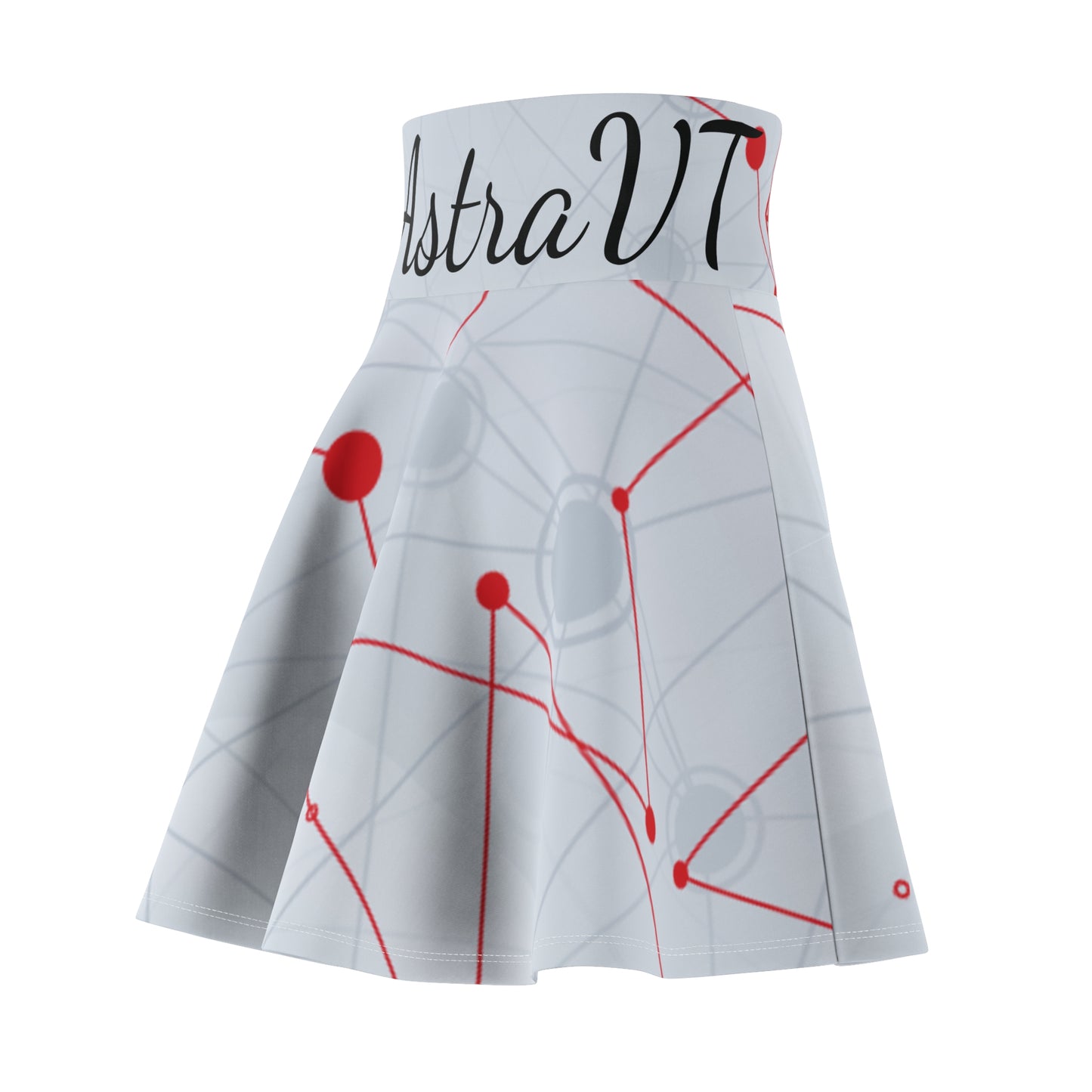 AstraNet Women's Skater Skirt — Red Constellation Graphic
