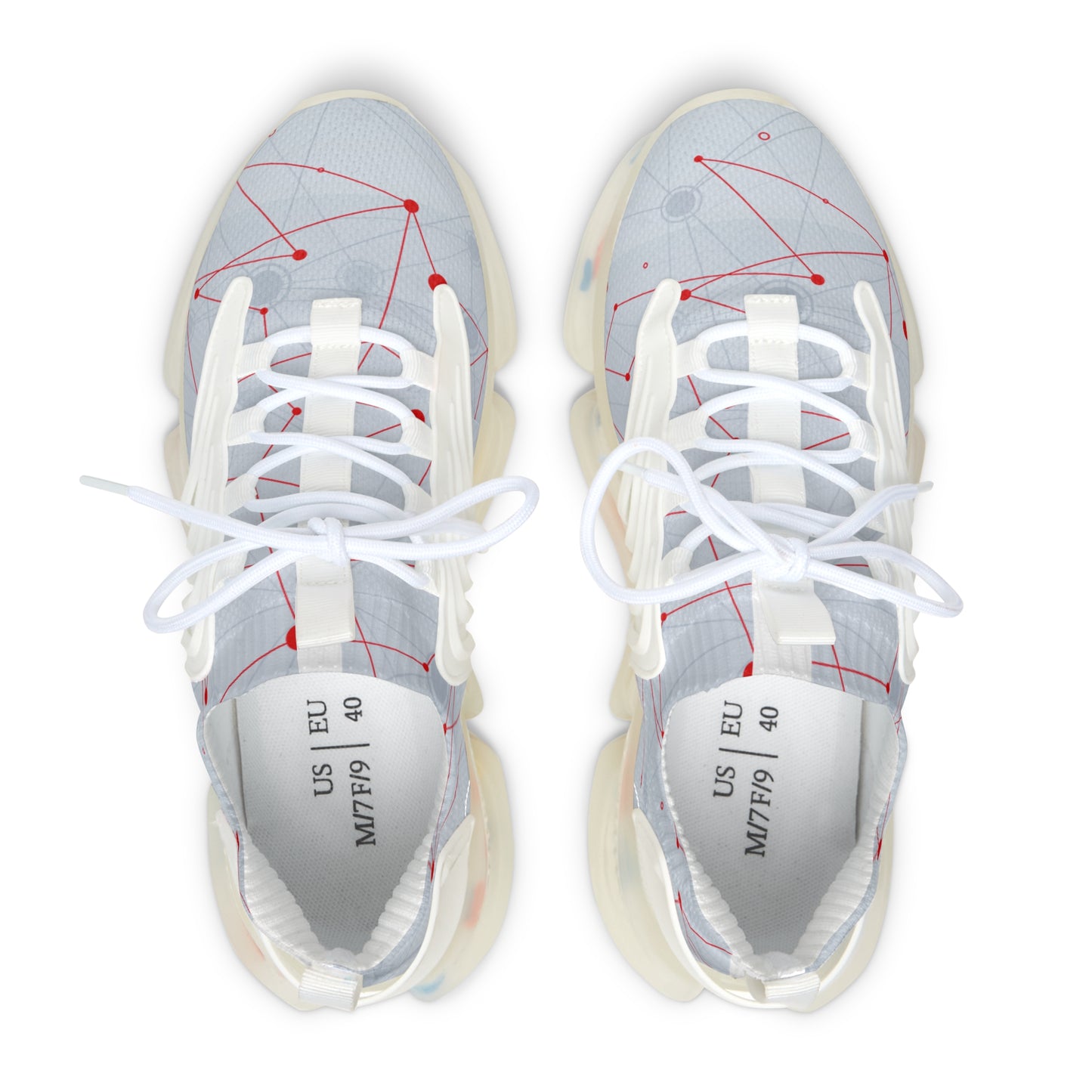 Unisex Mesh Sneakers — Light weight Running Shoes with Abstract Network Print