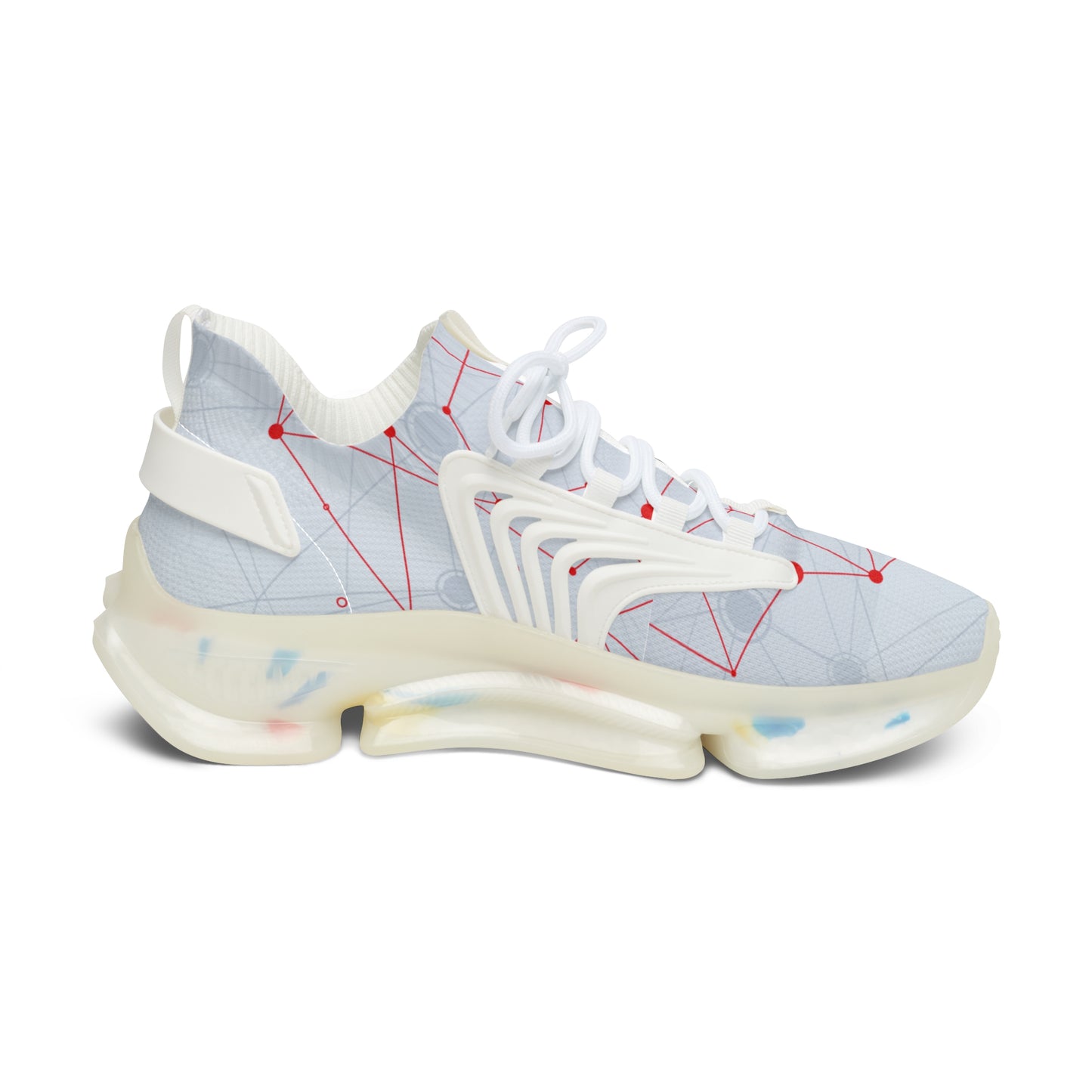 Unisex Mesh Sneakers — Light weight Running Shoes with Abstract Network Print